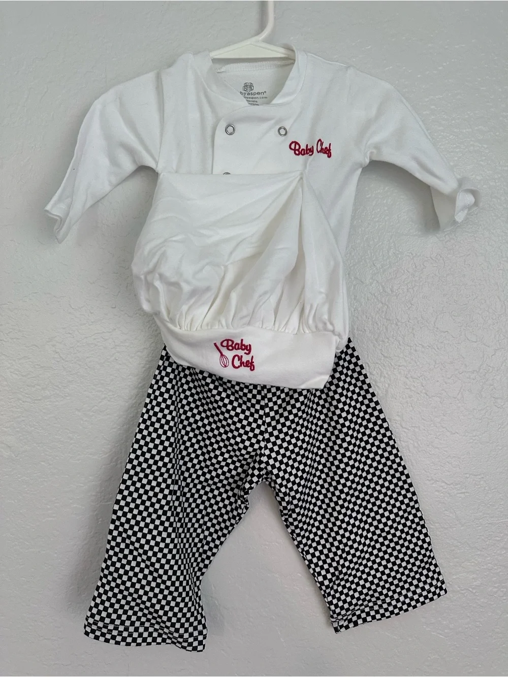 Baby Chef Toddler Chef Outfit - White Top & Black Check Pants